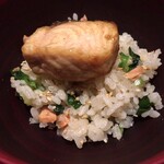 弧柳 - 御飯:桜鱒(北海道)  行者ニンニク　キヌヒカリ(高槻市)  摺り胡麻