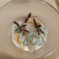 鳥つき - 苺とスナップと柑橘の和え物