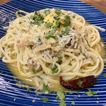 Torattoria Ra Fontana - 瀬戸内レモンと和田島釜揚げのペペロンチーノ　リングイネ　¥1,738