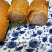 喜記 銀座店 - エビと黄ニラの春巻きの断面