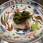 啝心 DAIA - 淡路島の天然鯛、わさび菜の醤油漬け