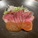 啝心 DAIA - 仙台牛イチボのたたき、淡路島玉ねぎソース