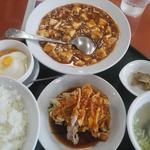 中華 太陽 - 麻婆豆腐ランチに棒々鶏プラス