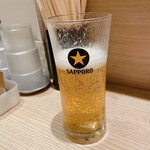 中華そば 竹むら - 生ビール注ぎ方上手し