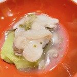 うを徳 - 桑名産　蛤、　薄い豆の豆腐、花山椒