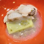 うを徳 - 桑名産　蛤、　薄い豆の豆腐、花山椒