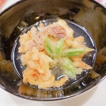 うを徳 - 揚げ浸し　鱧、　桜エビかき揚げ、漉油