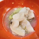 うを徳 - 桑名産　蛤、　薄い豆の豆腐、花山椒