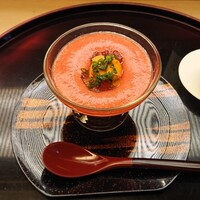 割烹 喜作 - フルーツトマト 噴火湾うに お出汁