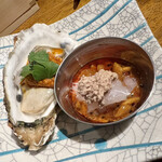 Spice Drunker　yabuya - 生牡蠣のアチャール・ウマヅラハギのアチャール