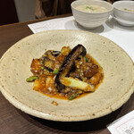 Miyanomori Rengedou - お昼のれんげ堂セットの主菜"海老と茄子の甘辛炒め"