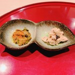 1000 - 鶏味噌、いぶりがっこ入りクリームチーズ