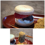 Iikura Karaki - 蕨餅がトロトロ、人気の天使の蕨餅みたい。 最中も色んなお味が重なり美味しい。