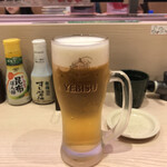 回転寿司みさき - 生ビール♪