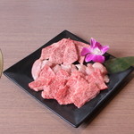 焼肉アリラン - ペアセット（２名様用）：ロース・カシワ・バラ・ライス２つ・ワカメスープ２つ・野菜付