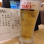 Mawashisushi Katsu Katsu Midori - 先ずは生ビール