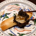 鈴田式 - 上に薪焼きしたキャビア