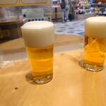 ビールスタンド重富 - 2023年４月　二度つぎ２杯