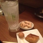 ゴーストスープ - 付き出し(手の込んだVer.)　豚の角煮　とジントニック