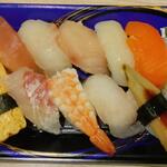 魚喜 - にぎり寿司10貫 (税込)780円→390円 ※拡大 (2023.04.12)