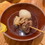 長久酒場 - 牛すじと卵　出汁も実に美味しい