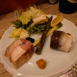 和心 かぎり - 豚岩塩焼きとカマス塩焼き