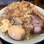 ラーメン 盛太郎 - ラーメン麺半分(850円) ヤサイ・アブラ・ニンニク少