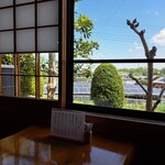 生粉打ち やじま - お店の窓からの光景