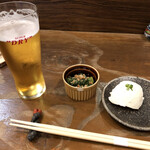 一十 - ざる豆腐、オクラ