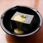 Homemade black sesame tofu