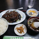 飄香 - 茄子と挽肉の味噌炒め定食