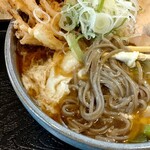 そば処　山﨑 - 天かしわ（大盛、玉子追加）1100+170+50円︰麺リフトアップ