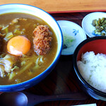 千奈利 - 月見カレー蕎麦セット