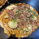 いなばや - モダン焼き（チーズ＋もち入り）うどん変更