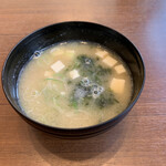 Ganzo Sushibee - スーパーセットのあおさの味噌汁