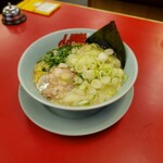 ラーメン山岡家 - 朝らーめん 梅抜き 背脂変更 無料ネギトッピング