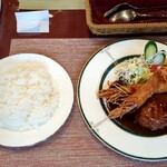 食彩ダイニングsako - デミグラスハンバーグ＆天使の海老フライ＠1880円