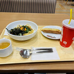 パスタの王様 - 和風カルボ　パスタセット　　烏龍茶ラージ
