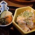 Appare Nippon Taishuumamezara Sakaba Imaya - お漬け物、ブロッコリーとゆで玉子　オーロラマヨネーズ和え