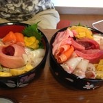 通常海鮮丼５００円と比べっこ！