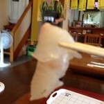 一夢庵 - ヒラメ！新鮮過ぎてピンボケ！