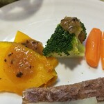 キッチン ブルー グローブ - 備え付け野菜のアップ