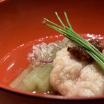 とり茶太郎 - 山形地鶏胸揚げ浸しと蕗