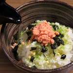 Ochazuke（boiled rice with tea）(plum/wasabi/salmon)