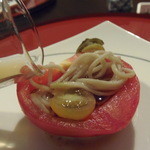 望楼NOGUCHI函館 - 砂原町冷しポテト麺　平取トマト醤油の旨つゆを添えて