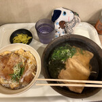 松屋 - カツ丼セット（かけそば）+揚げ 70円トッピング