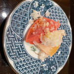 鮨 まつうら - レバ刺しかと思える帆立の精巣と卵巣。大きい。春のみの珍味。