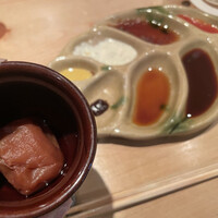 串揚げ 依知川 - 紀州南高梅と10種のソース