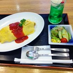 遊彩食 - 【2023.4.19(水)】昭和オムライスセット(クリームソーダ)1,540円