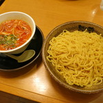 越後秘蔵麺 無尽蔵 - 濃厚エビつけ麺《太麺》（\870、2013年7月）